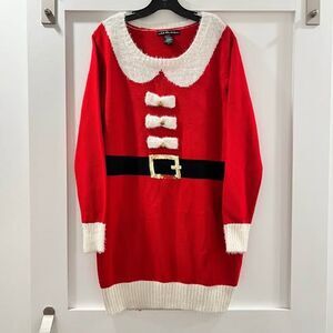 Ugly Christmas Sweater Dress Womens Small Santa Claus Bells Sequins XL